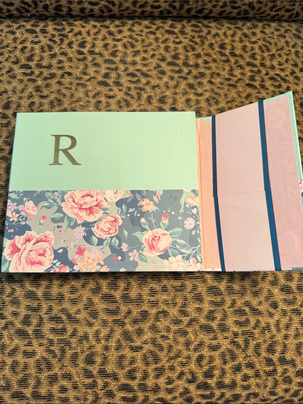Monogram 'R' Floral Weekly Organizer - Mint & Pink - Picture 4 of 6